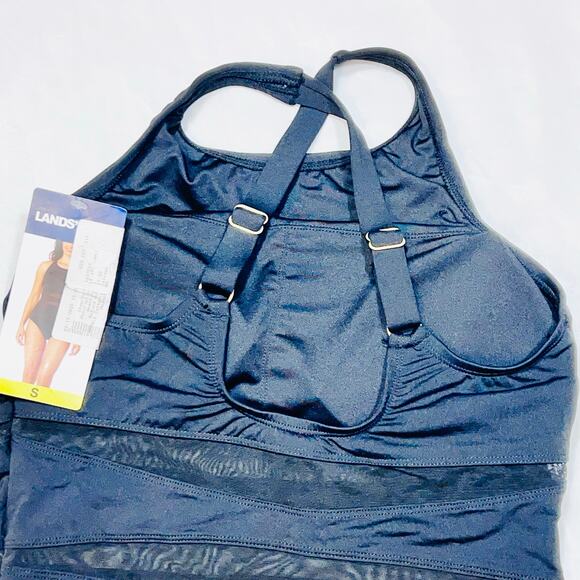 Lands’ End 1 Pc Swimsuit Woman’s Small Black Cross Strap New with Tags - Picture 5 of 10